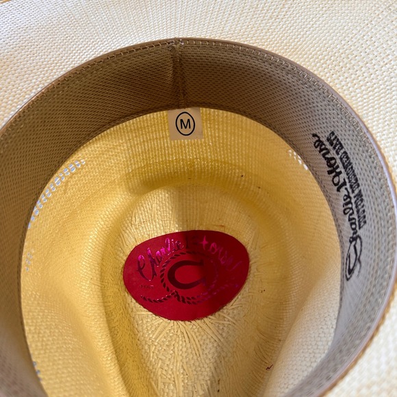 Charlie 1 Horse Straw Cowboy Hat Womens Size M Horseshoe Festivalwear - Picture 7 of 7